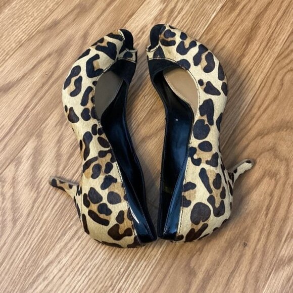 SOLD JESSICA Simpson Women’s Black Leopard Print Peep Toe Heels (Size 8B/38) - Picture 16 of 16